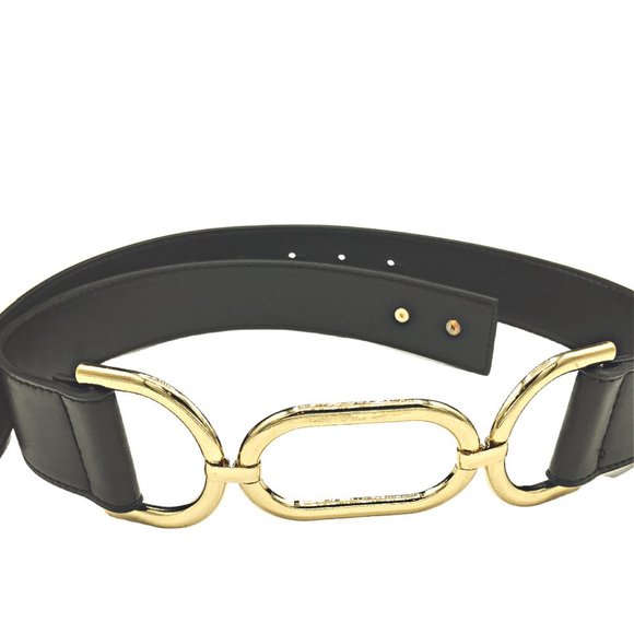 Unbranded Accessories - NWT  Women's Dress Belt Black Elastic Triple Ring